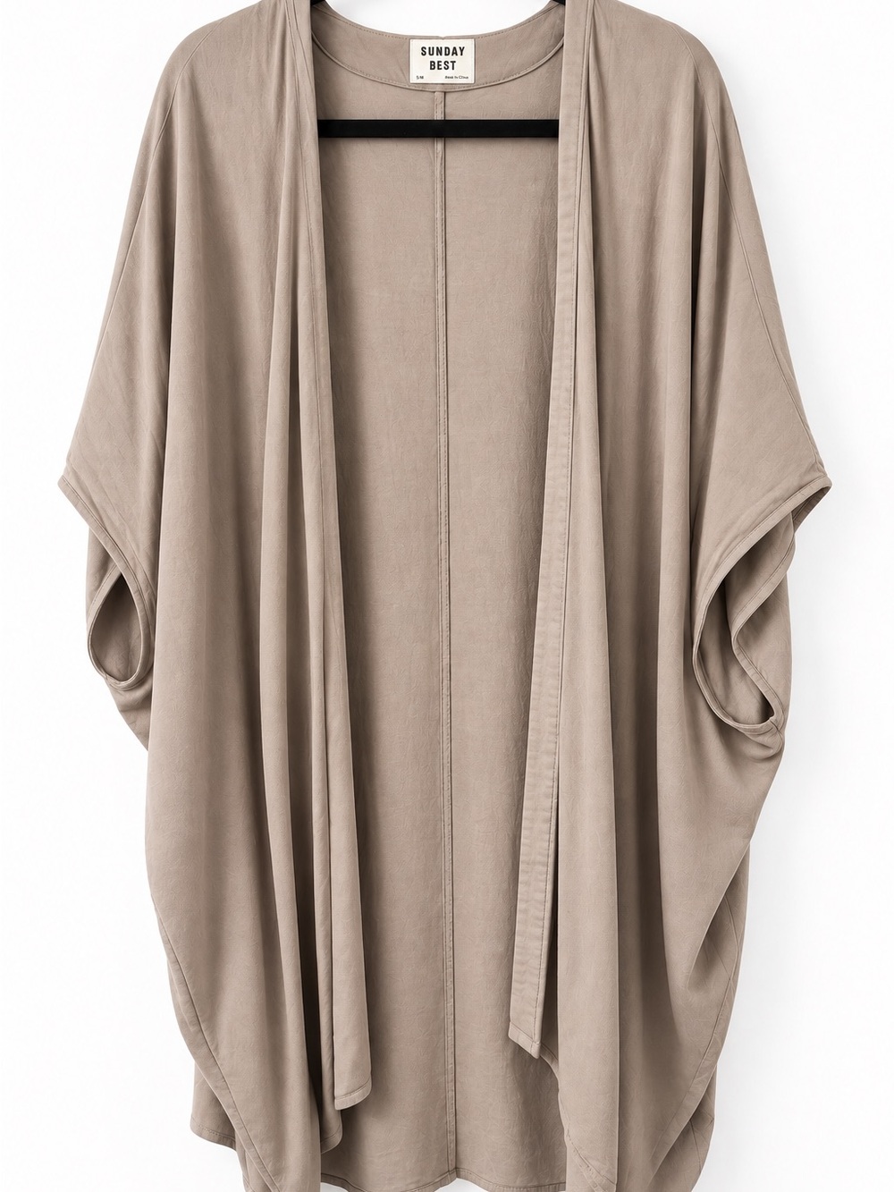 Aritzia Sunday Best Taupe Open-Front Draped Cardigan